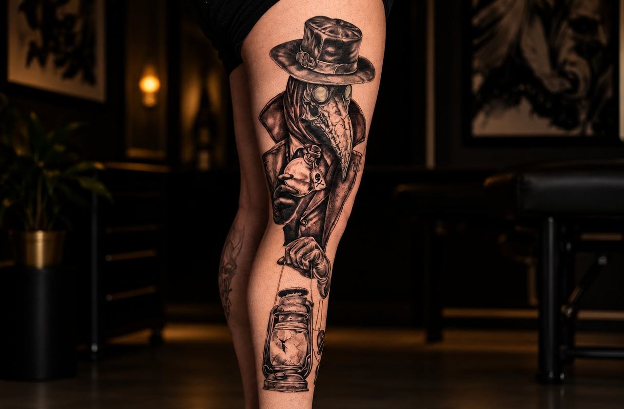 Leg tattoo